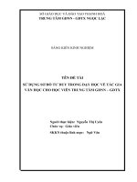 SKKN sử dụng sơ đồ tư duy trong dạy học về tác gia văn học cho học viên trung tâm GDNN GDTX 
