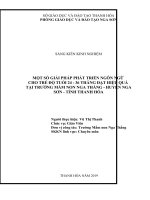 SKKN một số biện pháp phát triển ngôn ngữ cho trẻ độ tuổi 24 36 tháng đạt hiệu quả tại trường mầm non nga thắng  