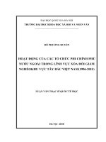 Hoạt động của các tổ chức phi chính phủ nước ngoài trong lĩnh vực xóa đói giảm nghèo khu vực Tây Bắc Việt Nam (19962015)