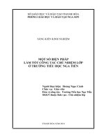 SKKN một số biện pháp làm tốt công tác chủ nhiệm lớp ở trường tiểu học nga tiến 