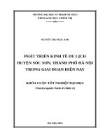 Phát triển kinh tế du lịch huyện sóc sơn, thành phố hà nội trong giai đoạn hiện nay 