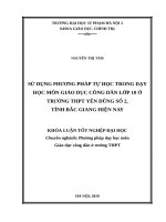 Sử dụng phương pháp tự học trong dạy học môn GDCD lớp 10 ở trường THPT yên dũng số 2, tỉnh bắc giang hiện nay 