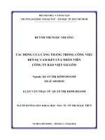 (Luận văn thạc sĩ) Tác động của căng thẳng trong công việc đến sự cam kết của nhân viên công ty Bảo Việt Sài Gòn