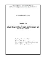 SKKN  một số kinh nghiệm tích hợp nội dung giáo dục về tài nguyên và môi trường biển đảo cho trẻ mẫu giáo 5 6 tuổi 