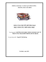 PHẢN ỨNG TRAO ĐỔI TRONG DUNG DỊCH