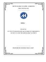 Các yếu tố ảnh hưởng đến quyết định lựa chọn dịch vụ goviet của sinh viên khối đại học tại TPHCM