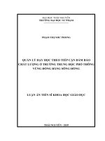 Quản lý dạy học theo tiếp cận đảm bảo chất lượng ở trường trung học phổ thông vùng đồng bằng sông hồng