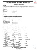 Bài tập ôn tập kiểm tra lần 2 học kì 1 tiếng anh 8 ( hệ 7 năm)