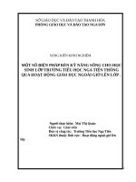 SKKN một số biện pháp rèn kỹ năng sống cho học sinh lớp 4 ở trường tiểu học nga tiến thông qua hoạt động giáo dục ngoài giờ lên lớp 