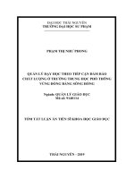 Quản lý dạy học theo tiếp cận đảm bảo chất lượng ở trường trung học phổ thông vùng đồng bằng sông hồng tt 