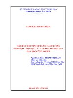 SKKN giáo dục học sinh sử dụng năng lượng tiết kiệm   hiệu quả   bảo vệ môi trường qua dạy học công nghệ 8 