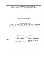 SKKN một số giải pháp nhằm nâng cao chất lượng dạy học phân môn lịch sử lớp 4 theo mô hình trường học mớ 