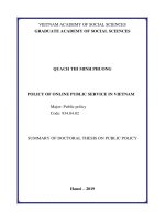 Chính sách dịch vụ công trực tuyến ở việt nam hiện nay TT tiếng anh