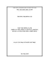 NGỮ ÂM TIẾNG TA ÔI (TRÊN TƯ LIỆU TIẾNG TA ÔI Ở XÃ A ROÀNG, HUYỆN A LƯỚI, TỈNH THỪA THIÊN HUẾ)