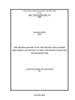 Bồi thường khi Nhà nước thu hồi đất nông nghiệp theo pháp luật đất đai từ thực tiễn huyện Thanh Trì, thành phố Hà Nội