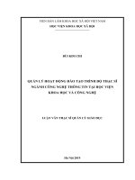 Quản lý hoạt động đào tạo trình độ thạc sĩ ngành công nghệ thông tin tại học viện khoa học và công nghệ