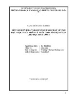 SKKN một số biện pháp nhằm nâng cao chất lượng dạy học phép nhân và phép chia STP cho HS lớp 5 