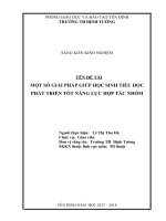 SKKN một số GIẢI PHÁP GIÚP học SINH TIỂU học PHÁT TRIỂN tốt NĂNG lực hợp tác NHÓM 