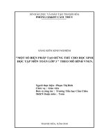 SKKN một số biện pháp tạo hứng thú cho học sinh học tập môn toán lớp 3 theo mô hình VNEN 