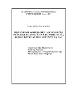 SKKN một vài kinh nghiệm giúp học sinh lớp 5 phân biệt từ đồng âm và từ nhiều nghĩa để học tốt phân môn luyện từ và câu  