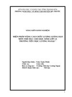 SKKN biện pháp nâng cao chất lượng giảng dạy môn thể dục cho học sinh lớp 1a trường tiểu học lương ngoại 