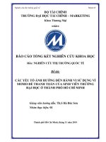 CÁC YẾU TỐ ẢNH HƯỞNG ĐẾN HÀNH VI SỬ DỤNG VÍ MOMO ĐỂ THANH TOÁN CỦA SINH VIÊN TRƯỜNG ĐẠI HỌC Ở THÀNH PHỐ HỒ CHÍ MINH