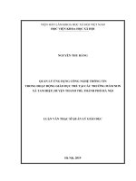 Quản lý ứng dụng công nghệ thông tin trong hoạt động giáo dục trẻ tại các trường mầm non xã tam hiệp, huyện thanh trì, thành phố hà nội