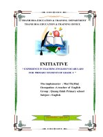 SKKN một số kinh nghiêm dạy từ vựng cho học sinh lớp 4 