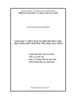 SKKN giáo dục ý thức bảo vệ môi trường cho học sinh lớp 5 trường tiểu học nga thái 