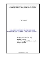 Some experiences in teaching english vocabulary for primary students of grade 4 