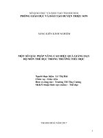 SKKN một số giải pháp nâng cao hiệu quả giảng dạy bộ môn thể dục trong nhà trường tiểu học 