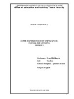 Some experience of using games in english lessons   grade 5 
