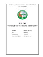 BÁO CÁO THỰC TẬP TRUYỀN THÔNG MÔI TRƯỜNG: XÂY DỰNG KẾ HOẠCH VÀ TỔ CHỨC THỰC HIỆN CHƯƠNG TRÌNH TẬP HUẤN NÂNG CAO NHẬN THỨC CHO CỘNG ĐỒNG VỀ XỬ LÝ CHẤT THẢI TRONG TÁI CHẾ NHỰA TẠI XÃ TÂN TRIỀU,              HUYỆN THANH TRÌ, TP. HÀ NỘI