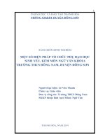 SKKN một số biện pháp tổ chức phụ đạo học sinh yếu, kém môn ngữ văn khối 6 ở trườngTHCS đôngnam– đông sơn 