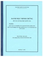 Danh mục minh chứng đề tài cấp ĐHQG  đào tạo và nghiên cứu lịch sử đảng cộng sản việt nam ở ĐGQG hà nội, thành tựu và vấn đề đặt ra (1974   2014) 