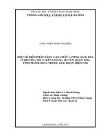 SKKN một số biện pháp nâng cao chất lượng giáo dục ở trường trung học cơ sở hiền chung huyện quan hóa, tỉnh thanh hóa trong giai đoạn hiện nay  