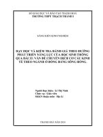 SKKN dạy học và đánh giá theo định hướng phát triển năng lực của học sinh để dạy bài vấn đề chuyển dịch cơ cấu kinh tế theo ngành ở đồng bằng sông hồng 