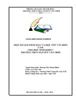 SKKN một số biện pháp dạy và học tốt văn biểu cảm cho học sinh khối 7 trường THCS nguyễn văn trỗi 