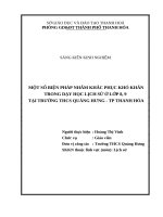SKKN một số biện pháp nhằm khắc phục khó khăn trong dạy học lịch sử ở lớp 8, 9 tại trường THCS quảng hưng   TP thanh hóa 