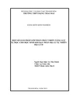 SKKN một số giải pháp góp phần phát triển năng lực tự học cho học sinh khi dạy phần địa lí tự nhiên địa lí 10 