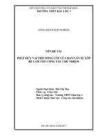 SKKN phát huy vai trò nòng cốt của ban cán sự lớp để làm tốt công tác chủ nhiệm 