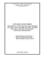 SKKN tích hợp tư tưởng đạo đức hồ chí minh vào việc nâng cao hiệu quả học tập môn giáo dục công dân lớp 10 phần công dân với đạo đức 