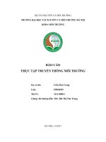 BÁO CÁO THỰC TẬP TRUYỀN THÔNG MÔI TRƯỜNG: Hướng dẫn giáo dục lối sống sinh thái cho học sinh tại trường Tiểu học Lê Lợi, thị xã Sơn Tây, Hà Nội