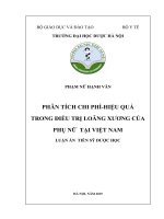 Phân tích chi phí hiệu quả trong điều trị loãng xương của phụ nữ tại việt nam 