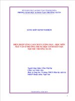 SKKN biện pháp nâng cao chất lượng dạy  học ngữ văn ở trường THCS DTNT thường xuân 