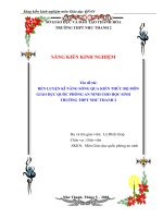 SKKN rèn luyện kĩ năng sống qua kiến thức bộ môn giáo dục quốc phòng an ninh cho học sinh trường THPT như thanh 2 