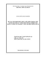 SKKN tích hợp kiến thức liên môn trong việc giảng dạy bài 14 công dân với sự nghiệp xây dựng và bảo vệ tổ quốc 