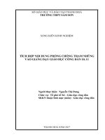 SKKN tích hợp nội dung phòng chống tham nhũng vào giảng dạy giáo dục công dân 10, 11 