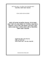 SKKN một số kinh nghiệm trong tích hợp tư tưởng, đạo đức, phong cách hồ chí minh vào dạy – học môn giáo dục công dân lớp 12 trường THPT như thanh 