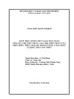 SKKN giúp học sinh lớp 9 giải bài toán tìm giá trị lớn nhất, giá trị nhỏ nhất của một biểu thức đại số nhằm nâng cao chất lượng thi vào THPT 